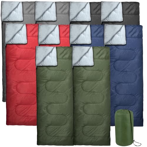 Bulk 10 Pack Envelope Sleeping Bags, 4 Seasons Warm or Cold Lightweight Indoor Outdoor Sleeping Bags for Adults, Backpacking, Camping - Image 2