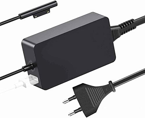 Surface Pro 6/5/4 Chargeur,l'Adaptateur d'alimentation 44W 15V 2.58A pour Microsoft Surface Pro 6, Surface Pro 5/4/3 Model 1796 avec Un Port USB et Un Cordon d'extension d'alimentation Cover