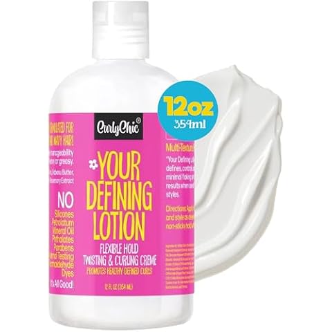 CurlyChic Your Defining Lotion - Curl Enhancing, Moisturizing & Styling Solution for Curly, Kinky, Coily, & Wavy Hair - Non-Sticky Curl Cream with Shea Butter, & Aloe Vera - Sulfate & Paraben-Free Cover