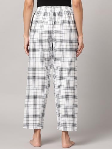 Image of KRYPTIC Women's 100% Pure Cotton Woven Pyjama | Mid Rise Relaxed Fit Full Length Nightwear Pant with Elasticated Drawstring Waistband & Side Pocket | Comfortable Lounge, Sleepwear & Casual Bottom Wear