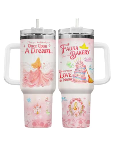 34HD Once Upon Dream Sleeping 40 oz Tumbler with Handle, Unique Gift