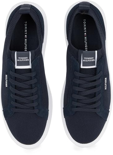 Tommy Hilfiger Herren Vulcanized Sneaker Light Knit Seasonal Elegant, Blau (Desert Sky), 45 – Ansicht 4