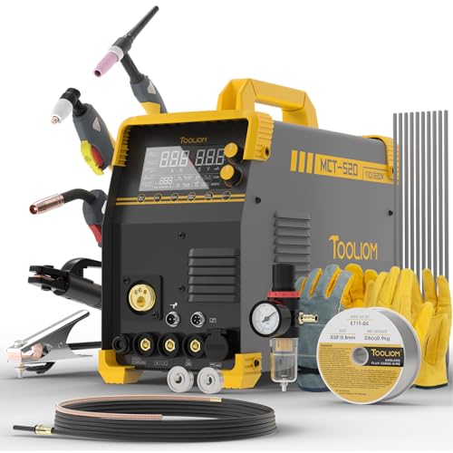 TOOLIOM MIG/TIG/CUT/Stick Welder 5 in 1 Multiprocess Welding Machine 110/220V Dual Voltage Aluminum Welding Machine Spool Gun Compatible