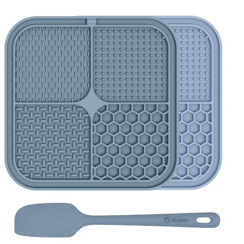 Image of ChefAide 2 Pack Lick Mat for Dogs,Cats,Upgraded 8.5x8.5 inches Licking Mats with Suction Cups,Slow Feeder Licking Pad for Anxiety Relief and Boredom Reducer,Suitable for Dog Training Set 9