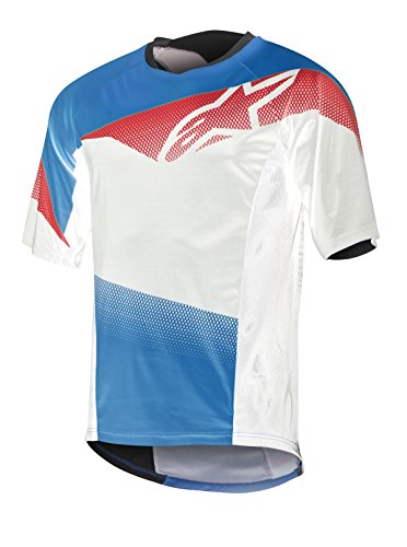 Alpinestars Men's Mesa Short Sleeve Jersey, Royal Blue/Red/White, Large