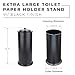 JS Jackson Supplies Free Standing Extra Large Toilet Paper Holder - Matte Black