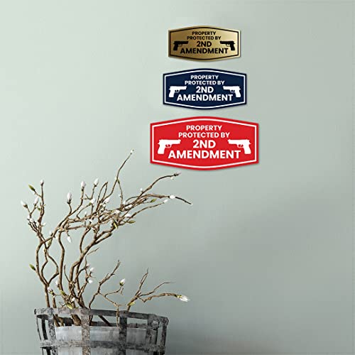 Panneau Property Protected By 2nd Amendment blanc contre les intrusions - 5