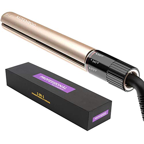 Hair Straightener, Flat Iron for Hair Styling, 2 in 1 Hair Curling and Straightening Tool, Non-Damage Floating Ceramic Plates, Adjustable Temperature 300°F-450°F for All Hair Types and Lengths