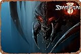 starcraft 2 legacy of the void trailer  StarCraft 2 Zerg - Cartel de metal vintage para decoración de pared, sala de estar, baño, cocina, póster de juego de 20,3 x 30,5 cm