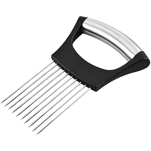 Stainless Steel Onion Potato Slicer, Multi-Function Kitchen Vegetable Fruits Food Slice Assistant Tomato Lemon Slicer Handheld Circular Clip Kitchen Tools Slicing Helper Cover