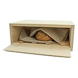 4betterdays.com NATURlich leben! Flexibler Brotkasten aus Zirbenholz 35x26x16 cm mit Einlegegitter & Bäckerleinen