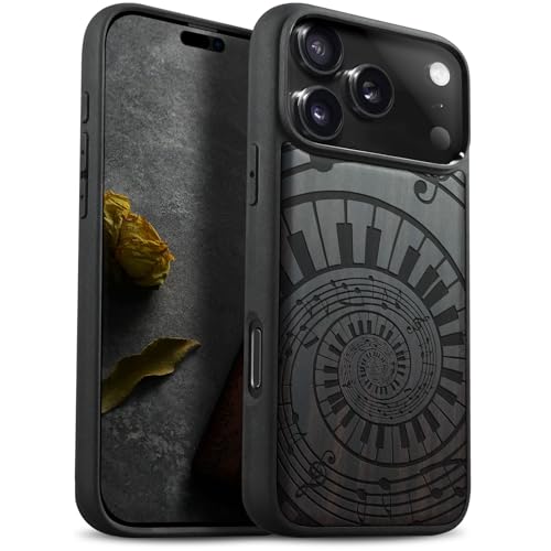 Coque iPhone 17 Pro Max MagSafe résistant aux chutes avec dos en bois