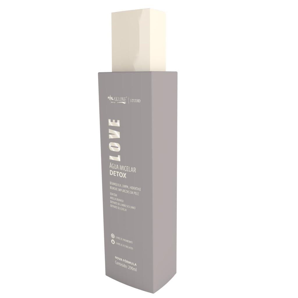 Água Micelar Max Love - Detox 290ml - Demaquilante Limpeza Facial Skincare - Remove