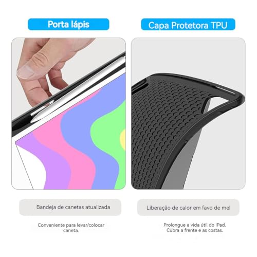 Adequado para capa de tablet Samsung Tab A8 (10,5 polegadas), teclado redondo inteligente removível