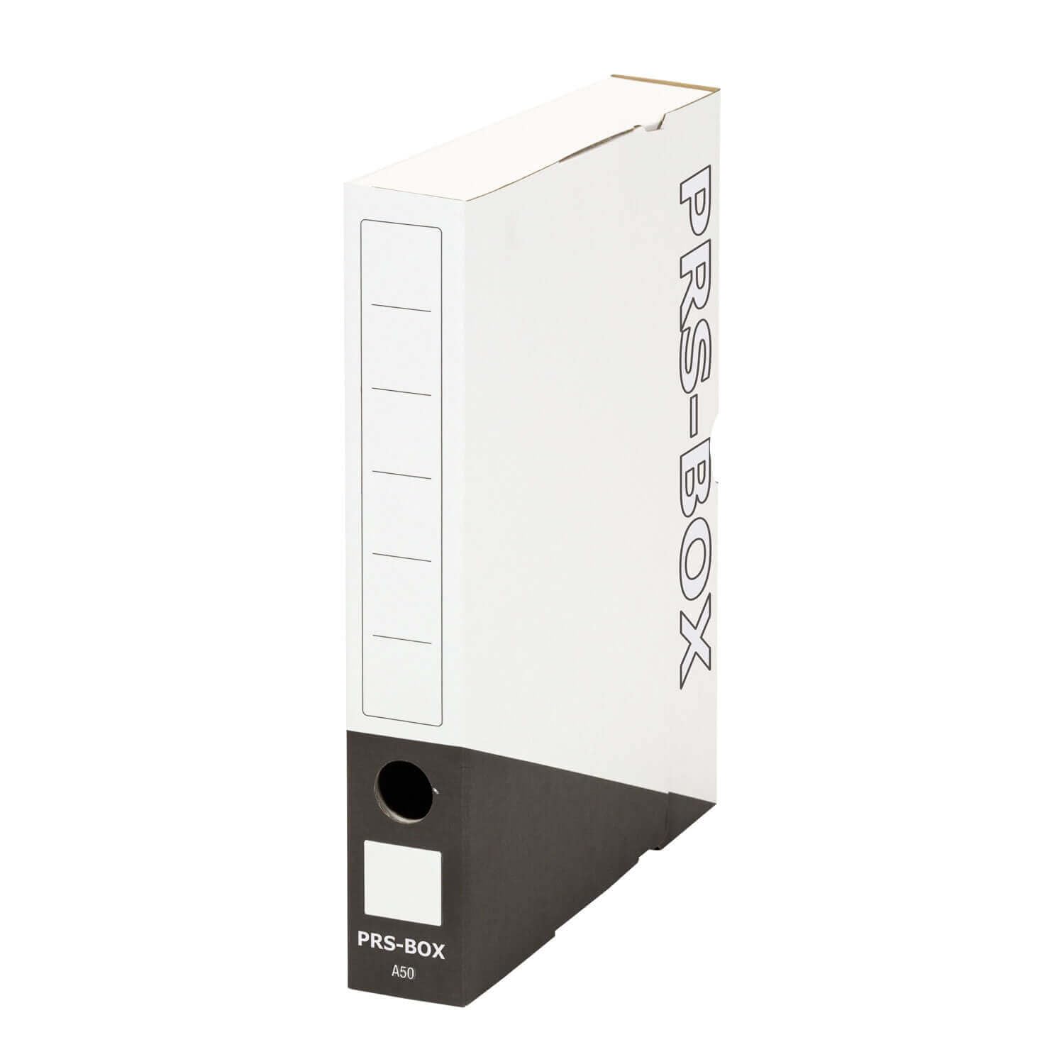 PRS Ablagebox F50, Archivschachtel, Schwarz/weiß, 50mm, 30 Stück | Archivbox, Dokumetenbox, Aktenablage, Briefablage, ident zur PRESSEL Ablagebox