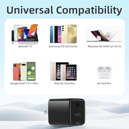 Cargador rápido tipo C de 30W compatible con iPhone y Galaxy 5