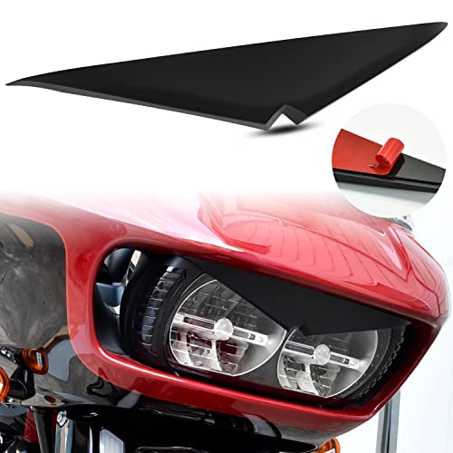 VEISUTOR Headlight Eyebrows Sticker for 2015-Up Road Glide, Black Headlamp Eyebrow Eyelids Upper Tip Trim Decoration Cover Visor Decoration for Harley Davidson Road Glide 2015-Later Accessories