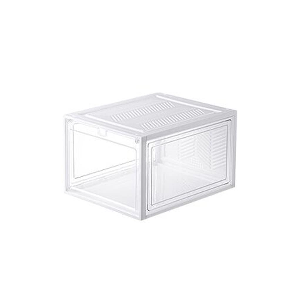 Boîte à chaussures étanche à la poussière RJJ avec rangement empilable épaissi blanc