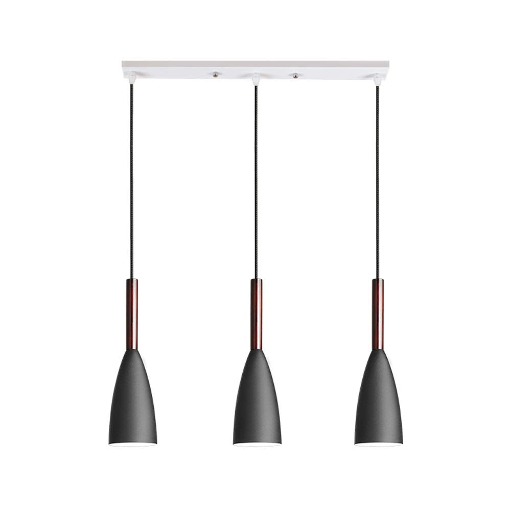 Lustre moderne de salle à manger avec suspension en métal noir longue durée