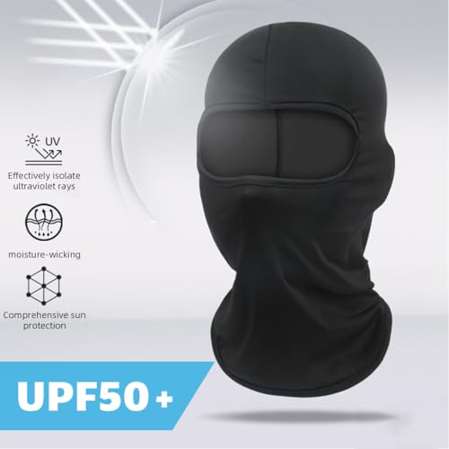 Image of PROBEROS Unisex Cotton 2Pcs Balaclava Face Mask, Face Mask for Bikers, UV Protector Full Cover, Breathable Cool Neck Protects from Wind, Sun, Dust Outdoor Activities, Black, Free Size