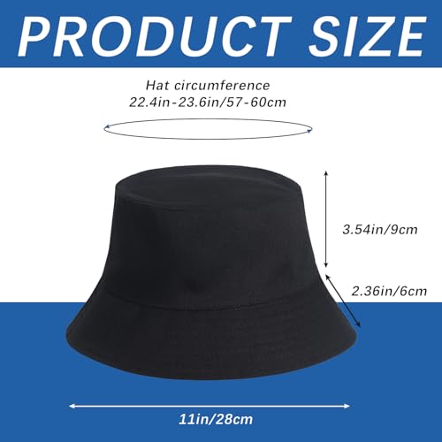 Image of Bucket Hats Bulk Solid Color DIY Blank Hat Bucket Hats for Men, Women and Adults