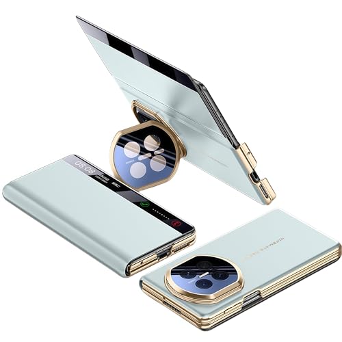 Housse Huawei Mate X7 antichoc, coque intégrale en cuir bleu et support