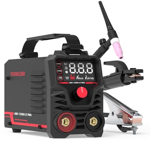 Image of YESWELDER 125Amp Mini Stick Welder Large LED Display with Lift TIG Torch, IGBT ARC Welding Machine, 110V Hot Start Portable MMA Welder Machine, Arc force