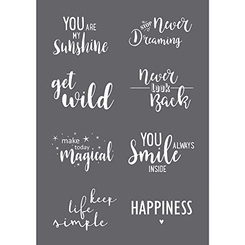 Rayher 45138000 Siebdruck-Schablone Sprüche, A5, 1 Schablone mit...