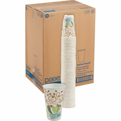 Dixie PerfecTouch Cups, 16oz, 50 Count, Coffee Dreams