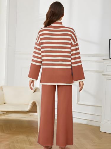 Image of TYSORT Women's Winter Woolen Turtleneck Sweater with Pajama | Warm Winter Wear Cord Set | Woolen Tracksuit Loungewear Set