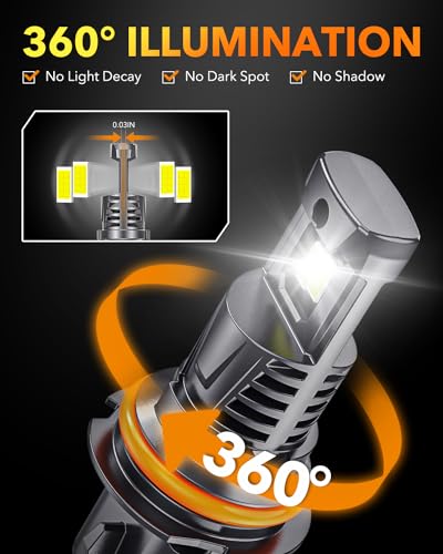 Image of OXILAM 9007 /HB5 LED Bulbs 10X Ultra-Brighter 60,000LM Than Halogen, 3 Min Quick Install, 20 Years Lifespan, No Flicker, 99% Compatibility