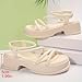 Thick-soled Casual Sandals for Women Summer Retro Fashion Roman Shoes (Ivory White,7)