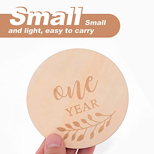 TOYANDONA 14Pcs Baby Maandelijkse Kaarten Houten Milestone Kaart Baby Groei Herdenkingsmunt Kaarten Milestone Discs… - Afbeelding 6