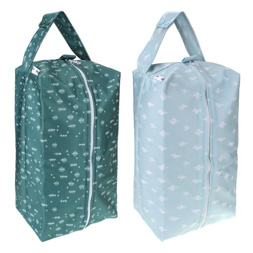 Image of Mama Koala Waterproof Diaper Pods for Baby Items, Cloth Diapers, Swimsuits, Travel, Gym Clothes, Beach, Pump Parts, Toiletries, 2 Pack(DP-Pine Forest)