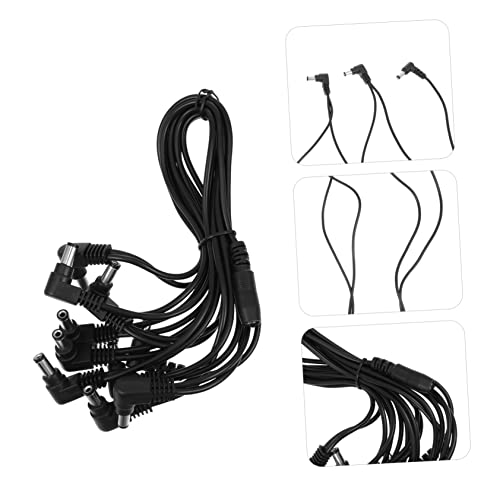 WHAMVOX Cabo de alimentação de efeito, cabo estéreo, ângulo reto, placa de pedal para guitarra elétr