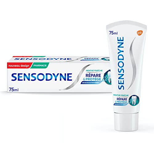 Sensodyne Dentifrice Répare & Protège Menthe Fraîche, Pour Dents Sensibles, Protection Longue Durée Contre La Sensibilité Dentaire, 75ml Cover