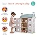Mentari Toys - Heather Hall - Large 4-Storey Stylish Wooden Dollhouse - Swing-Open Panels, Removable Roof, Shuttered Windows - Encourages Imaginative Play, Storytelling and Skill Development - Age 3+