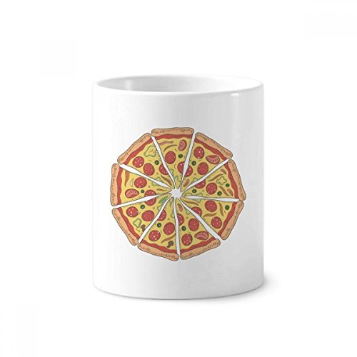 Mug céramique pizza blanche 350 ml, le cadeau original comme porte-stylo et brosse à dents