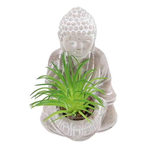 TOYANDONA De Ciment De Statue De Bouddha Statues De Jardin en Ciment Sculpture De Jardin pour L'éxtérieur Figurine en Forme De Bouddha