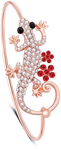 GUANDU Gecko Lizard Openable Bangle Bracelet for Women Girls Gifts