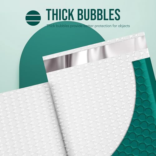 Image of Fuxury Large Bubble Mailers 10.5x16 inch 250 Pack Forest Green Self Seal Padded Envelopes Opaque Mailing Envelopes Bubble Padded Cushion Padded Mailers for Packaging Small Business Bulk #5