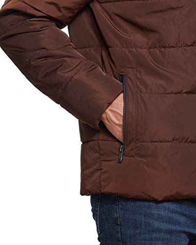 Image of Weatherproof Hooded Puffer Jacket for Men - Water Resistant Bubble Coat for Men | Puffy Alternative Down Jacket