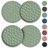 Wingcases Car Coasters Silicone [4 Pack] 2.75in Universal Mats Non-Slip, Embedded Car Interior Accessories, Car Cup Holders Insert Coasters Decor，Sage Green