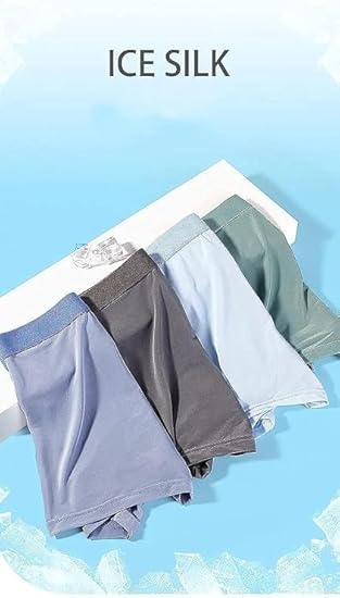 Image of Men's Ice Silk Boxer Briefs - Seamless, Breathable, Ultra-Thin Trunks | Moisture Wicking & Anti-Chafing Men's Underwear | Quick-Dry Cooling Fabric | Multi-Color Pack of 3