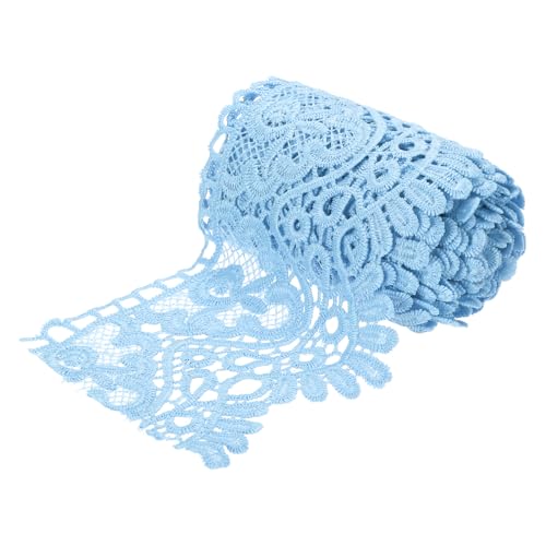 Encaje de flores azul claro de 4 pulgadas para decorar bodas y eventos 2