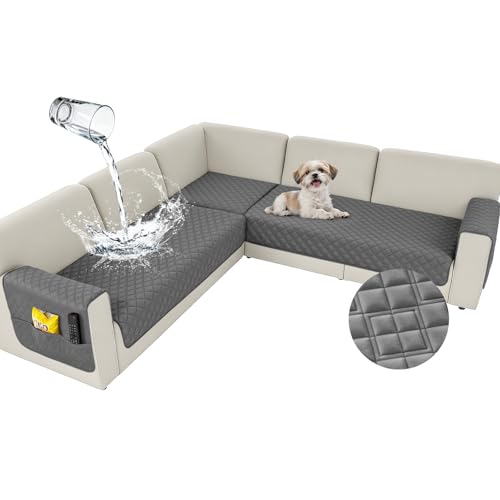 Arfntevss Waterproof Corner Sectional Couch Covers for Dogs