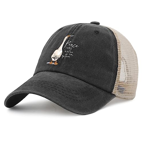 Image of Funny Goose Hat Silly Goose On The Loose Trucker Hat Women Vintage Mesh Cap for Summer | Funny Silly Goose Baseball Cap, Vintage Rave Bucket Hats for Men and Women, Ideas for Outdoor Party in Summer