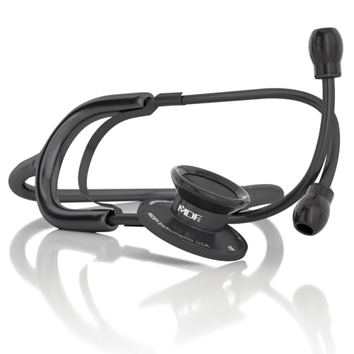 MDF Instruments, Dual Head Lightweight Stethoscope - All Black (MDF747-BO)