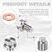 Dickno M12×1.5 Magnetic Oil Drain Plug, Aluminum Stainless Steel Sump Drain Nut Bolt with 5 Copper Crush Washer, Universal Leak-proof Replacement Car Accessories for Most Vehicles
