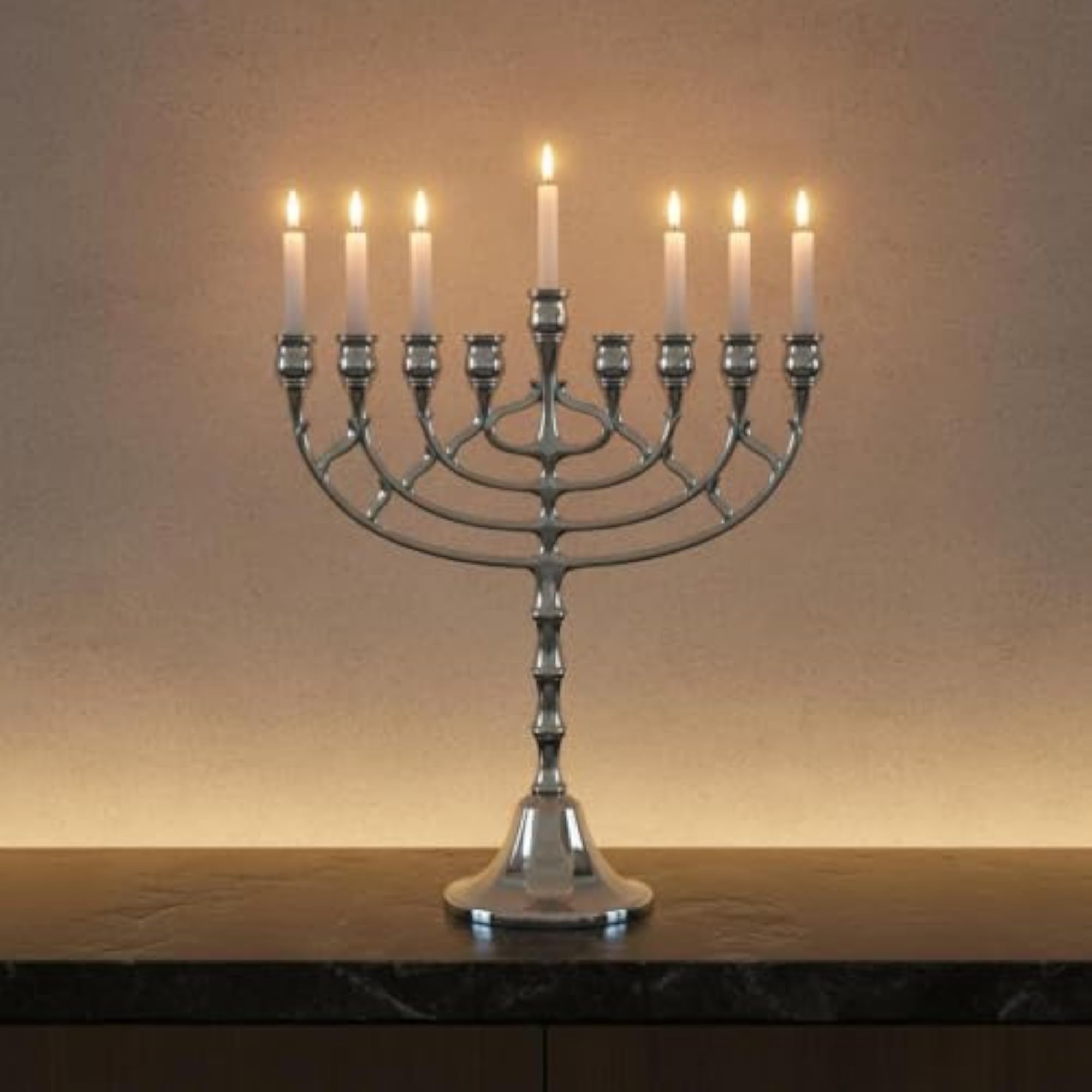 9 Arm Candle Holder for Romantic Dining, Gold Finish